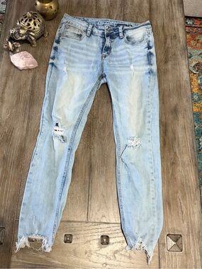 Grace in LA Light Blue EASY FIT Distressed Jeans